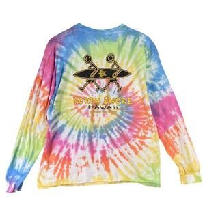 North Shore Hawaii Tie Dye Long Sleeve Shirt Unisex Size L‎ Multicolor